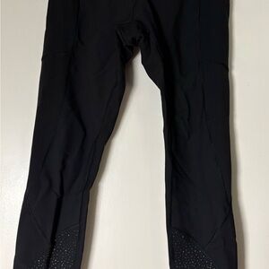Lululemon Scalloped Black Leggings with Metallic Dot Accents